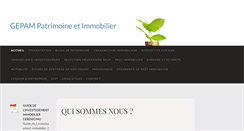 Desktop Screenshot of gepam-patrimoine-immobilier.com